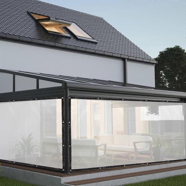 Vedenpitävä kirkas PVC-pressu, raskas läpinäkyvä pressu, terassin maasuoja 150*250cm