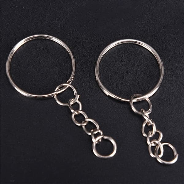 50 KPL 25mm Kiillotettu Hopea Avaimenperä Avaimenperä Split Ring Card Ch