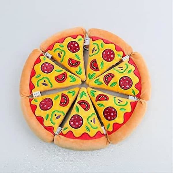 Små hundeleker 2-pakning Pizza Squeaky Plysj Multipack Egnet