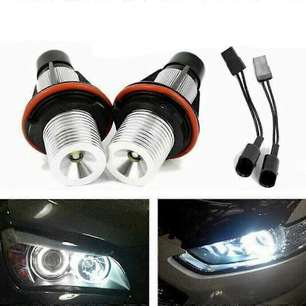 1 par 8000K hvide LED Angel Eye markeringspærer til- E39 E53 E60 E63 E64 E66 E87 5 6 7 X3 X [DB]