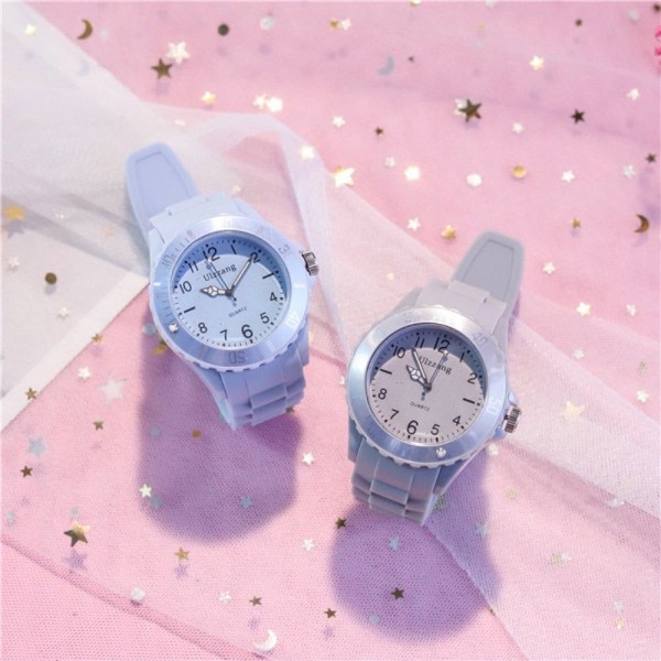 Barngåva Mjukt silikonband Watch Pointerarmbandsur Watch Armbandsur Barnklockor BLÅ BLUE