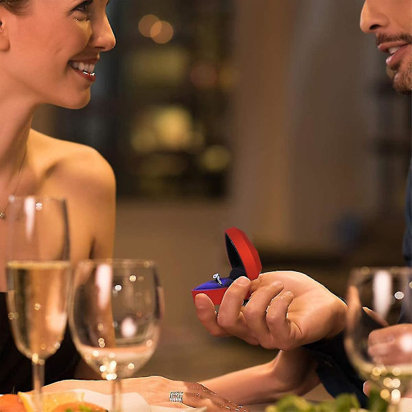 Led Ring Box Hjerte Skaft Samine Herding Boksing Boks Smykker Chatulene Gaveeske Til Bryllup Forlovelsesring Valentinsdag