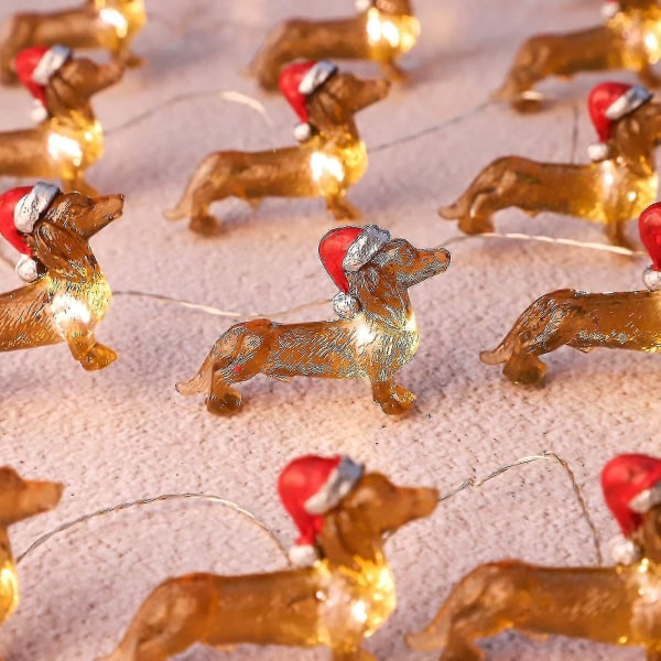 Tax hundsnöreljus, LED-batteridriven, dekorativ julgransfärg inomhus: med fjärrkontroll