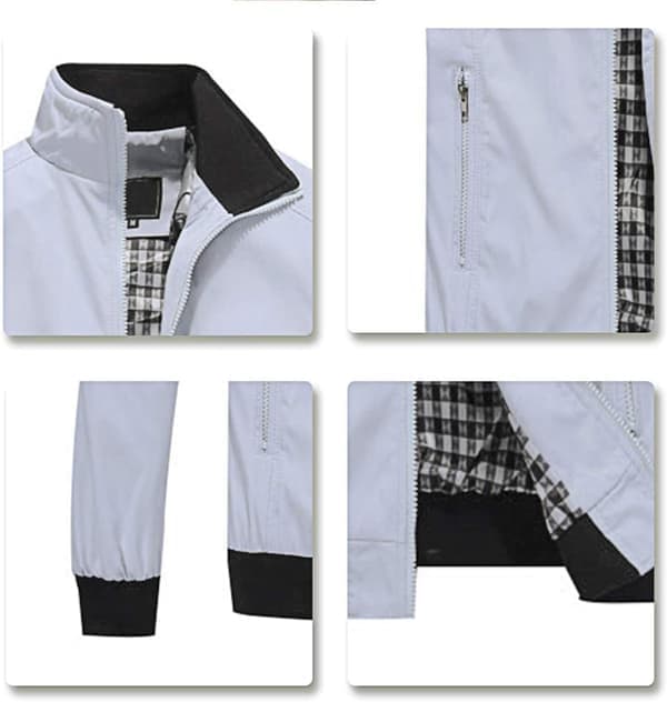 Herr sommar bomberjackor avslappnad lätt vindjacka sportjacka cargo ytterkläder 4XL 4XL Light Grey