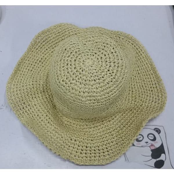 Sammenklappelig stråhat til kvinder, sammenklappelig bred stråhat - sommer & strand, dame solhat til sommer 57-59 cm beige beige