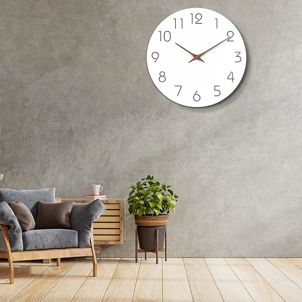 Seinäkello - Äänetön, tikittävä 10 tuuman seinäkello paristokäyttöinen - moderni puinen kello, koristeellinen keittiöön, kotiin, makuuhuoneeseen, toimistoon