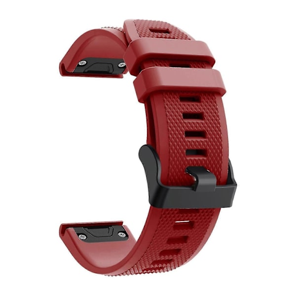 Garmin Fenix 5 -kelloon silikoninen urheiluranneke, säädettävä ranneke mustalla soljella Red Garmin Fenix 5