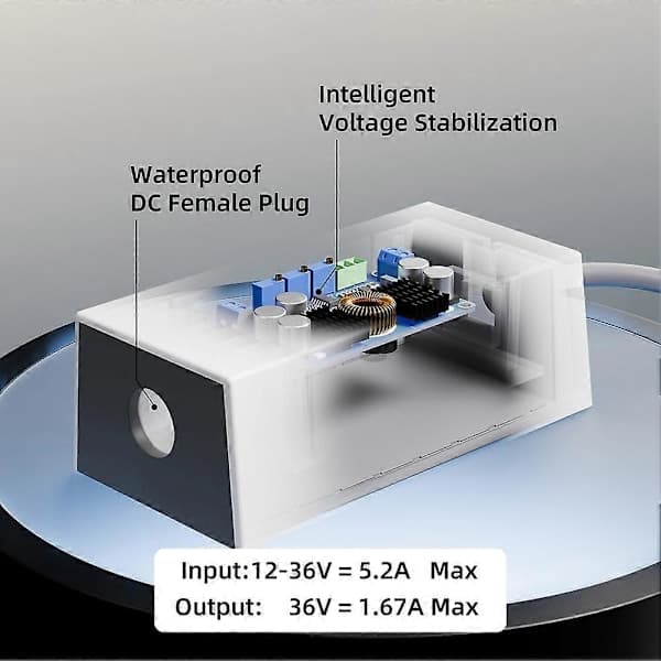 Til Starlink Mini 12V batteriadapter med Step Up Converter Batteri O-ring kabel til DC hun 12V-24V til 36V Booster