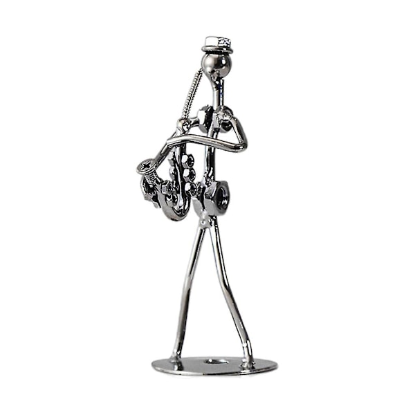 Miniatyr Musiker Figurin Metallinstrument Modell Ornament Tillbehör Saxophone