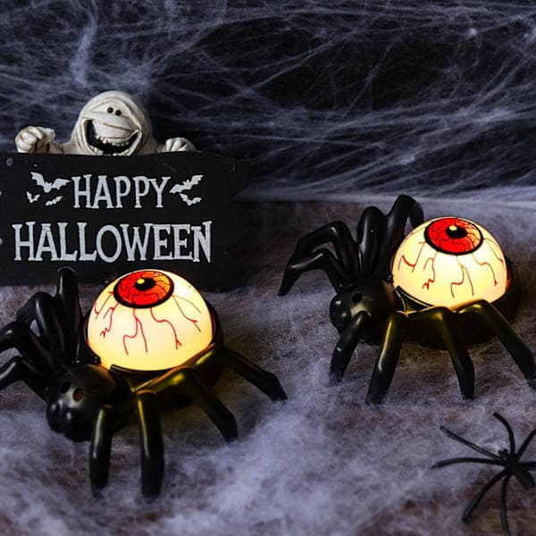 Halloween øye-poppende oransje edderkopplampe-469