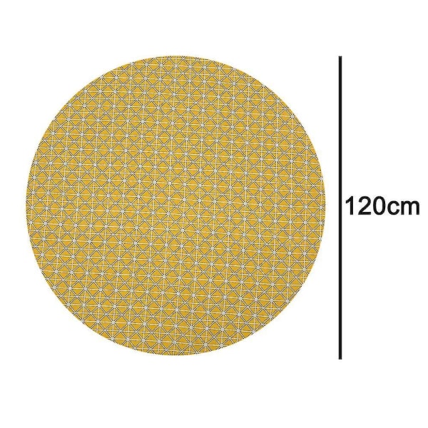 Bordsduk med rund form Skrynkelfri anti-blekningsduk cover Round yellow 120 cm