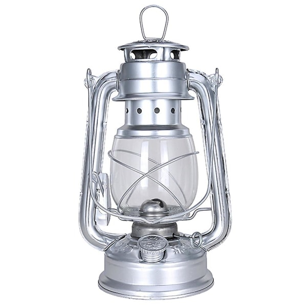 25cm Retro Klassisk fotogenlampa Dimbar fotogenlykta Silver