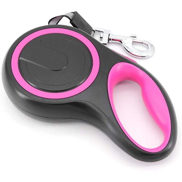 8M Lang Uttrekkbar Hundebånd 50 kg, Slitesterk Hundebånd Robust Hundebånd Automatisk Uttrekkbar Hundetreningsbånd Opptil 50 kg, Grå Rosa Pink
