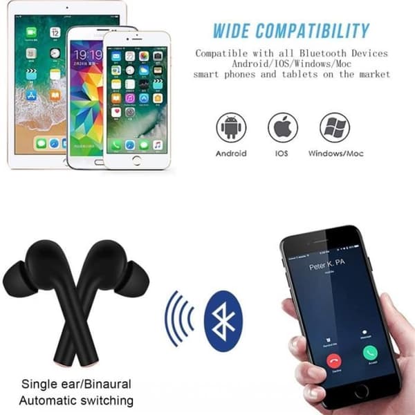 Trådløse ørepropper - J3 PRO - Bluetooth 5.2 - IPX7 vanntett - LED-skjerm - USB-C hurtiglading