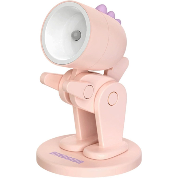 Unik Dinosaur Bordlampe | LED-lampe til soveværelse | Sød lampe til studerendes øjenbeskyttelse, justerbar bordlampe til boligindretning Pink