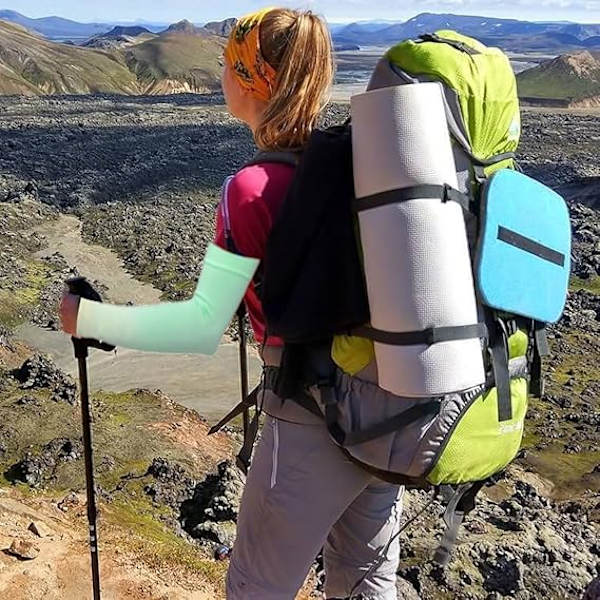 Sommarsolskyddande ärmar för män och kvinnor, UPF50+, svala ärmar, halkfria för löpning utomhus (gradientfärg)