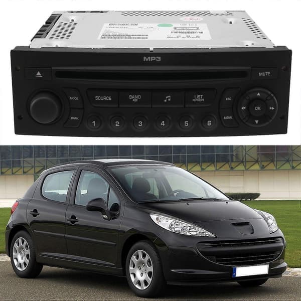 RD43 bilradio med CD USB Aux MP3 til 207 206 307 408 807 C2 C3 C4 C5 C8 Sort
