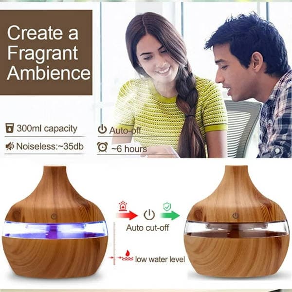 300 ml:n LED-aromihajotin, aromaterapiakostutin