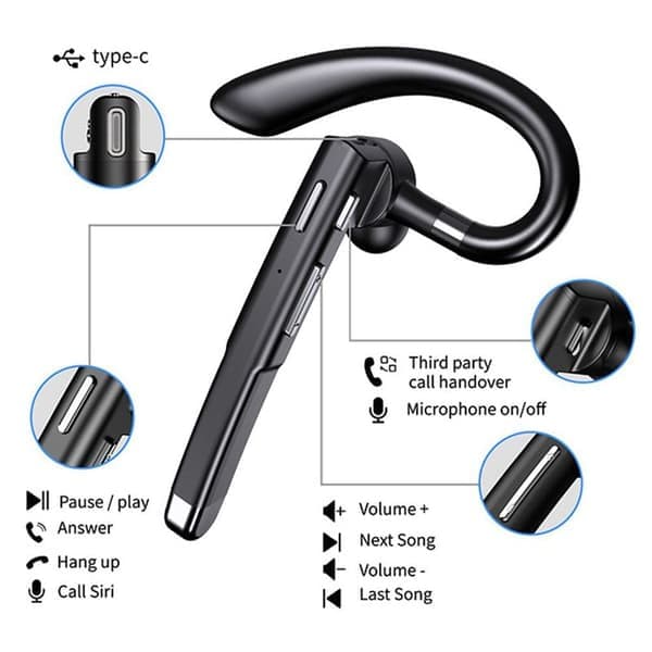 Trådløse Bluetooth-hodetelefoner, Bluetooth 5.1 Trådløs Yyk-520-1
