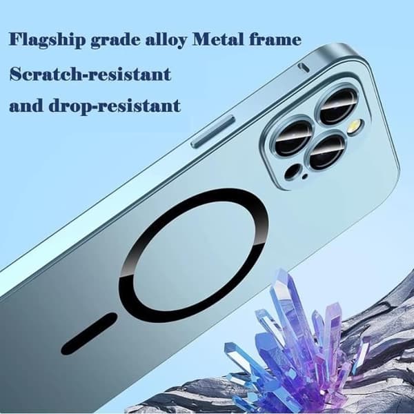 Telefondeksel - Aluminium - iPhone 14/13/12 Pro Max - Rask magnetisk lading - Full beskyttelse - Matt