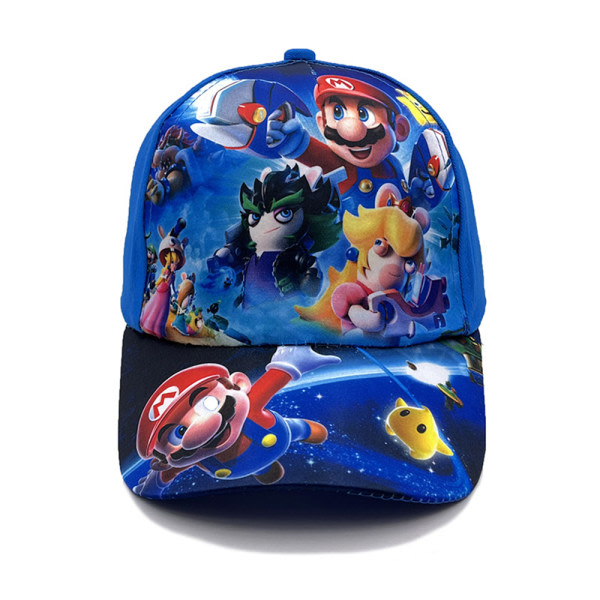 Super Mario Bros cap justerbar lue for barn B-blå B-blue