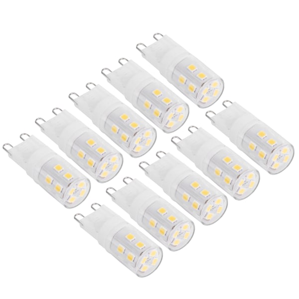 10 st 2W G9 Keramikbas 16LED-lampor för takvägglampa Hembelysning 230V Vitt ljus