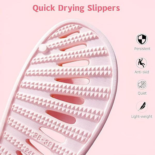 Bruse Tøfler til Kvinder Mænd, Hurtigtørrende Brusebadssko, Anti-Slip Tøfler til Bad Svømmehal Sommer Strand Sandaler 4-4.5