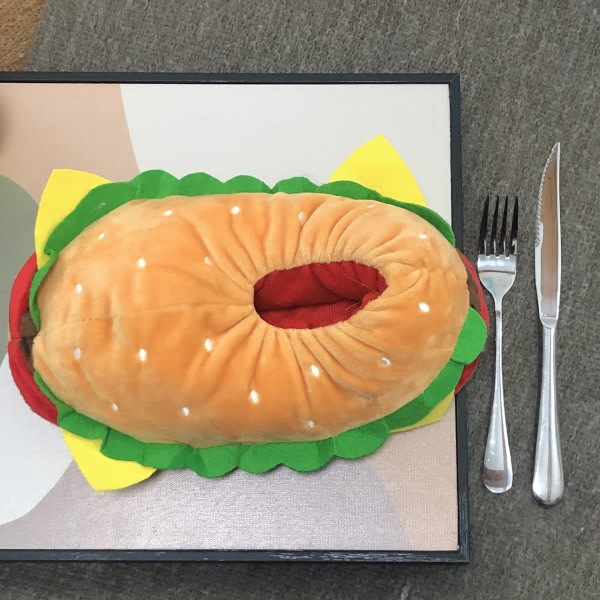 Hamburger Tøfler - Plysj Hamburger Tøfler Nyhet Hjemmesko