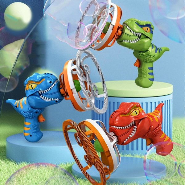 Fan Dinosaur Sæbeboblemaskine i Håndholdt Elektrisk Dinosaur Sæbeboblemaskine Sæbeboble Dinosaur Pool Legetøj Grøn