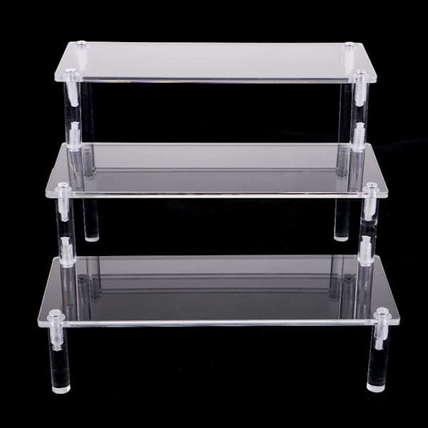 Transparent Akrylhylla 3-Stegs Transparent Trapphylla