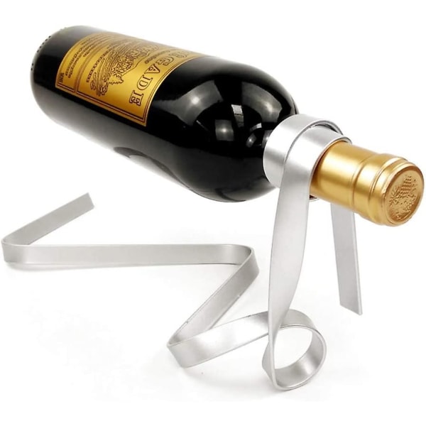 Suspendert bånd vinstativ magisk flytende vinflaskeholder Nyhetsstativ jern silke tau stativ