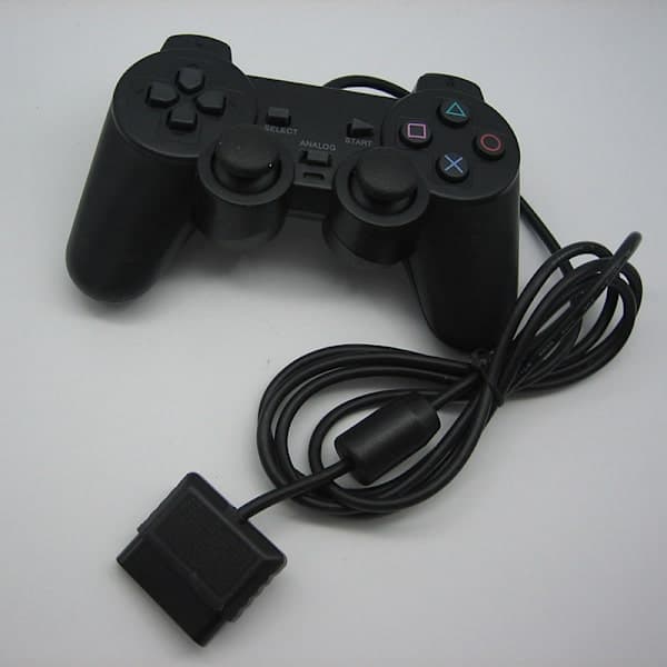 Kablet Spilcontroller Gamepad Joypad Original til PS2 /Playstat Sort