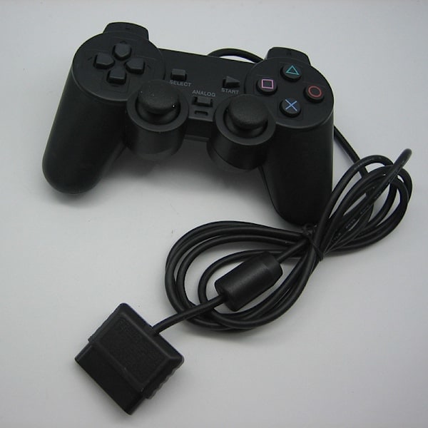 Kablet spillkontroller Gamepad Joypad Original for PS2 /Playstat Svart