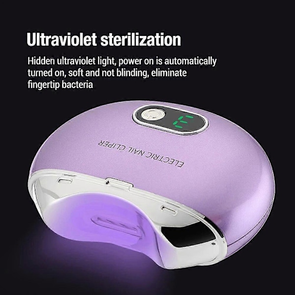 Elektrisk nagelklippare, uppladdningsbar mini nagelklippningsmaskin för barn och vuxna, portabel automatisk nageltrimmer WHITE