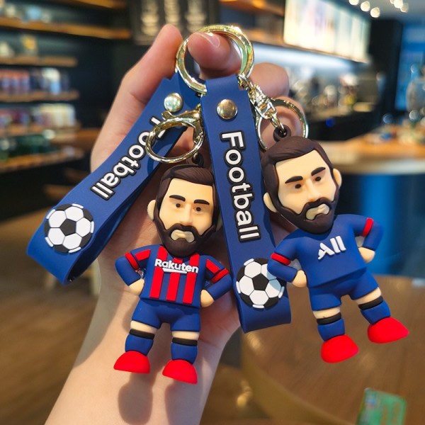 Messi Fodbold Nøglering Taske Vedhæng Serie Dukke Dukke Stjerne Sports Nøglering Actionfigur Souvenir Legetøj Gave 1