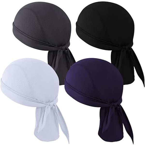 4-pack svettabsorberande bandana hjälmfoder huva andningsbar svettsäker bandana justerbar cykelmössa för utomhusaktiviteter