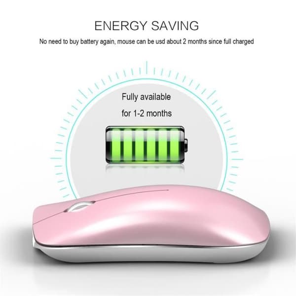 Ergonomisk optisk mus - HXSJ - T23 - Bluetooth 4.0 - 2.4G trådlös - Rosa