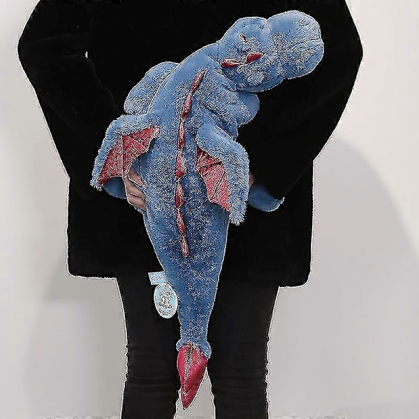 Söpö pehmoleludraakki, painotettu dinosauruslelu lapsille ja aikuisille, lahja tai koriste blue 110cm
