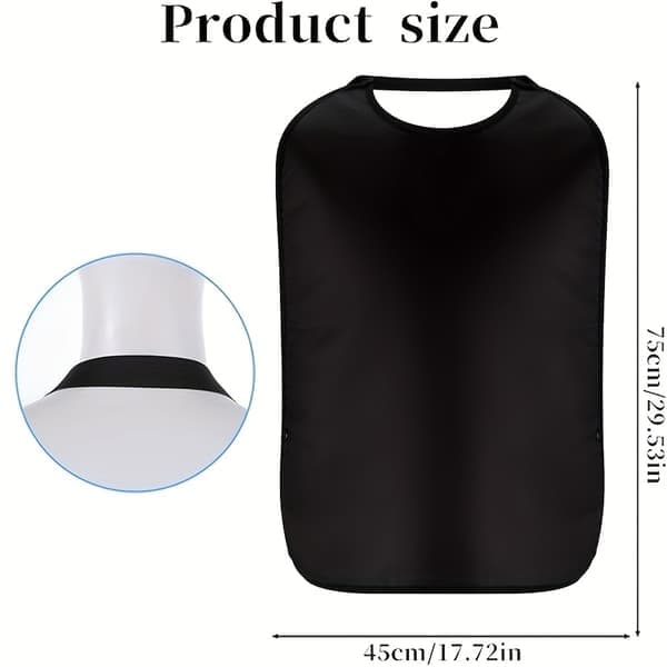 1 stk, sort dobbeltlags elastisk hagesmæk til voksne med krummefanger vaskbar/maskinvaskbar tøjbeskytter hængende hals elastisk forklæde 75*45cm