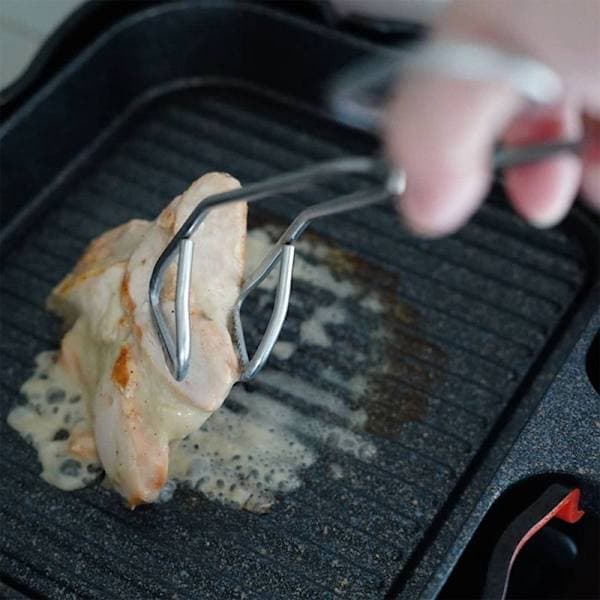 1 stk 304 rustfritt stål saksformet grillklype Klips Kitc Sølv én størrelse