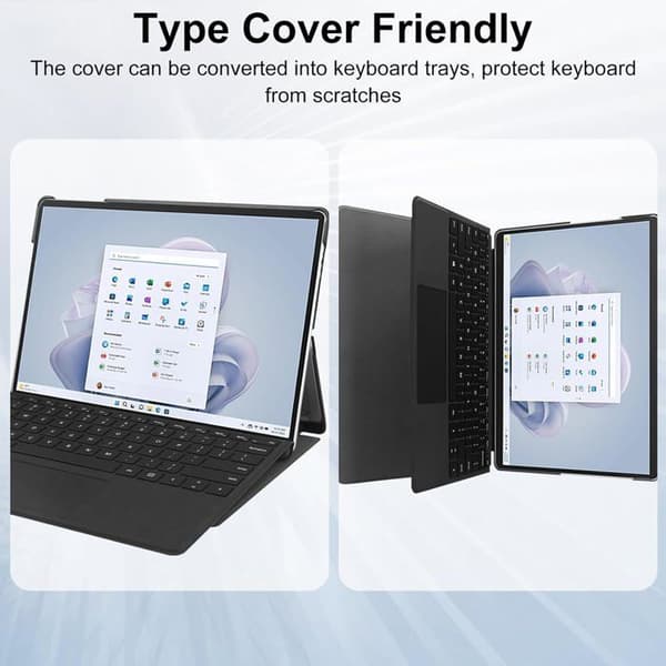 Etui kompatibelt med Microsoft Surface Pro 11/Pro 10/Pro 9, tynt og lett deksel, kompatibelt med tastatur