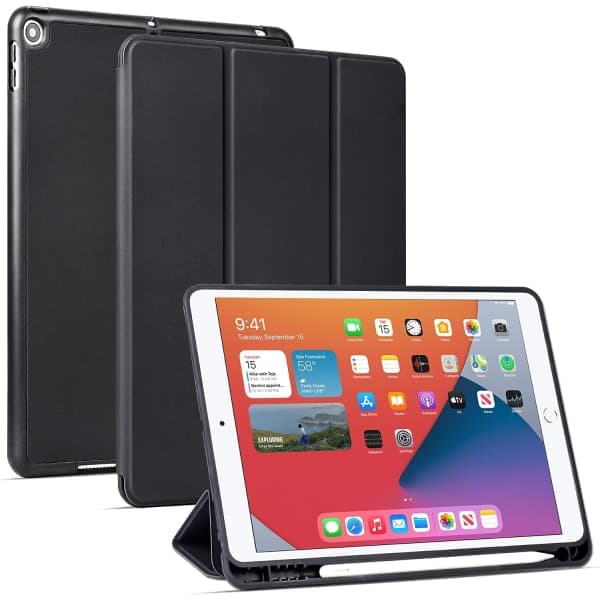 iPad-fodral för 10,2\"-modeller (7:e/8:e/9:e generationen) med automatisk väckning/sömn [JUN]