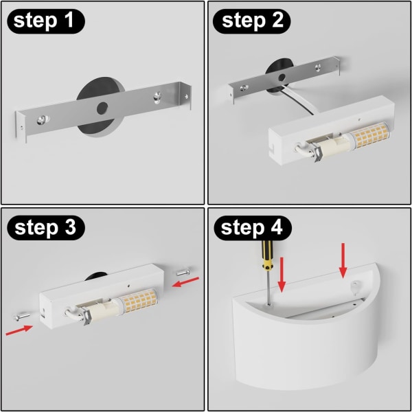 Vegglampe 7W Varmt Hvit LED Vegglampe Opp og Ned Vegglampe Egnet for Stue, Soverom, Gang