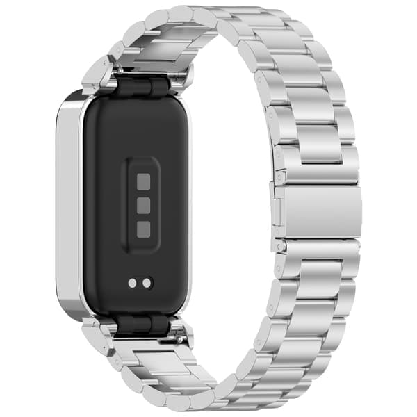 Armbånd i rustfritt stål til Xiaomi Band 9 Active og Redmi Band 3 Sølv Sølv Sølv