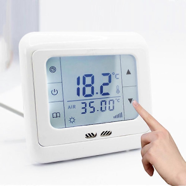 Elektrisk Värmetermostat 0-99 () 16000 (mA) Touch LCD-skärm Golvvärmetermostat Kontroller 16A Elektrisk Värmefilm Värmekabel
