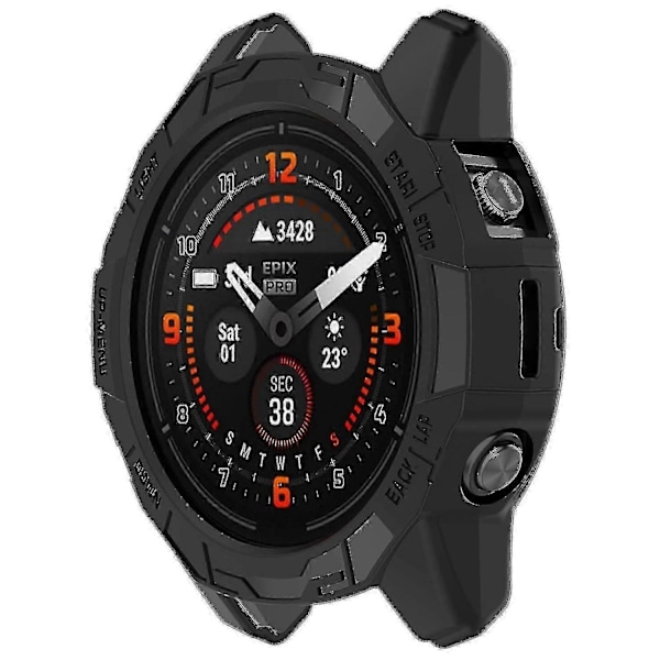 TPU Klockfodral för Garmin Epix Pro 51mm/(gen 2) 51mm /fenix 7x Pro / 7x, Repskyddande Ihåligt Skydd Black