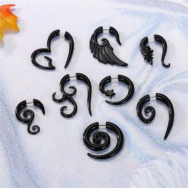 8 Par 16G Elegante Plugs Horn Stud Øreringe Sæt Overraskelsesgave til Kæreste