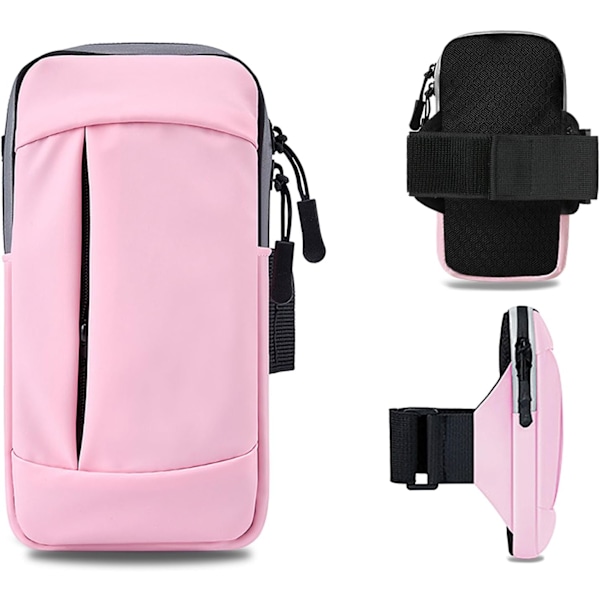 Telefonhållare för löpning Armband Mobiltelefonhållare Arm Bands Passar Träningsväska Kvinnor Barn Påse(Rosa)