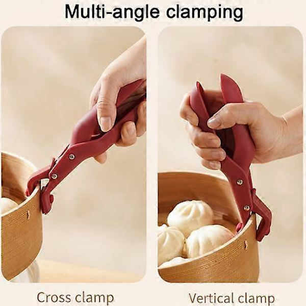 2 stk. Silikone Anti-skoldningsclips Varm Skål Fad Tallerken Griber Multifunktionelt Ergonomisk Håndtag Gryde Pande Holder Klemme Tallerken Løfte Tang Køkkenudstyr green