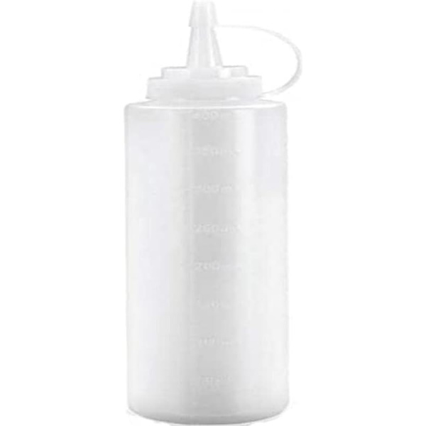 Klemmeflaske 400 ml i plast, hvid